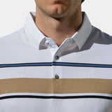 Diede | Witte polo met meerkleurige strepen