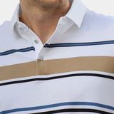 Diede | Witte polo met meerkleurige strepen