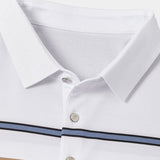 Diede | Witte polo met meerkleurige strepen