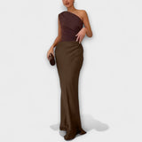 Elegante maxi-jurk met één schouder