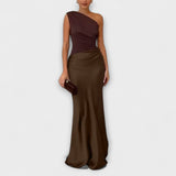 Elegante maxi-jurk met één schouder