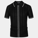 Elco | Crèmekleurige gebreide polo met rits