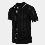Elco | Crèmekleurige gebreide polo met rits