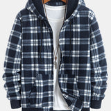 Evert | Geruite flanellen hoodie met teddyvoering