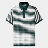 Ferry | Zwart-wit gestreepte polo