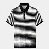 Ferry | Zwart-wit gestreepte polo