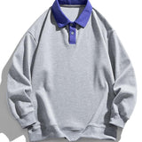 Finn | Polosweater met contrastdetails en wafelstructuur en relaxte pasvorm