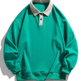 Finn | Polosweater met contrastdetails en wafelstructuur en relaxte pasvorm