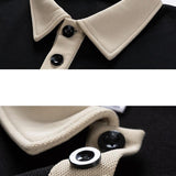 Finn | Polosweater met contrastdetails en wafelstructuur en relaxte pasvorm