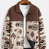 Floris | Teddyfleece jas met Azteekse print