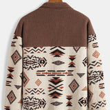 Floris | Teddyfleece jas met Azteekse print