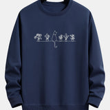 Folkert | Sweater met kat- en plantenprint en relaxte pasvorm