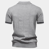 Frederik | Camelkleurige gebreide polo met ritskraag