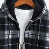 Geert | Geruite flanellen hoodie met teddyvoering