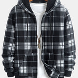 Geert | Geruite flanellen hoodie met teddyvoering