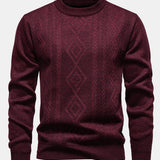 Geert | Jacquardtrui met geometrisch patroon en ronde hals