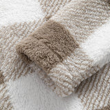 Gerard | Geruite teddyfleece jas met capuchon