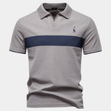 Gerbrand | Witte polo met contraststrepen