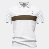 Gerbrand | Witte polo met contraststrepen