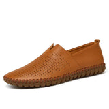Gerhard | Marineblauwe leren instaploafers
