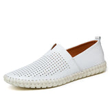 Gerhard | Marineblauwe leren instaploafers
