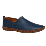 Gerhard | Marineblauwe leren instaploafers