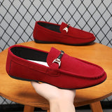Gijsbrecht | Rode suède business loafers