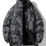 Guus | Omkeerbare puffer jas met paisleyprint