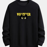 Harm | Sweater met zwarte kat en tekstopdruk en relaxte pasvorm