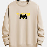 Harm | Sweater met zwarte kat en tekstopdruk en relaxte pasvorm