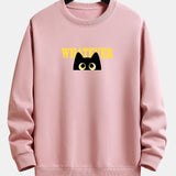 Harm | Sweater met zwarte kat en tekstopdruk en relaxte pasvorm
