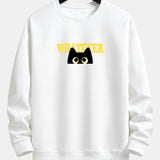 Harm | Sweater met zwarte kat en tekstopdruk en relaxte pasvorm