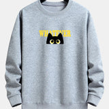 Harm | Sweater met zwarte kat en tekstopdruk en relaxte pasvorm