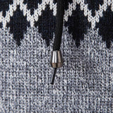 Harm | Trui met capuchon, rits en geometrisch patroon