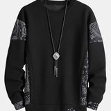 Hein | Sweater met paisleypanelen en wafelstructuur