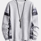 Hein | Sweater met paisleypanelen en wafelstructuur