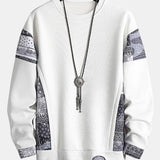 Hein | Sweater met paisleypanelen en wafelstructuur