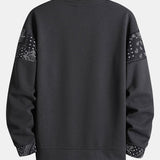 Hein | Sweater met paisleypanelen en wafelstructuur