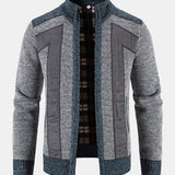Hein | Trui met rits en patchwork van imitatiesuède