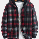 Henk | Flanellen hoodie met teddyvoering