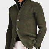 Elbert | Marineblauw ribgebreid vest met knopen