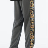 Hidde | Straight leg broek met beer print