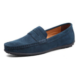 Hiddo | Zachte blauwe suède loafers