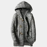 Ype | Bruin gebreid vest met capuchon