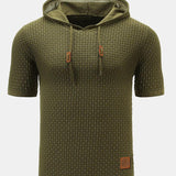 Jacob | Slim-fit gebreide trui met korte mouwen en capuchon