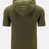 Jacob | Slim-fit gebreide trui met korte mouwen en capuchon
