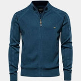 Wiebe | Taupe gebreid vest met rits