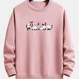 Jeroen | Sweater met zwarte kat en spookprint en relaxte pasvorm