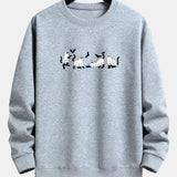 Jeroen | Sweater met zwarte kat en spookprint en relaxte pasvorm