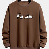 Jeroen | Sweater met zwarte kat en spookprint en relaxte pasvorm